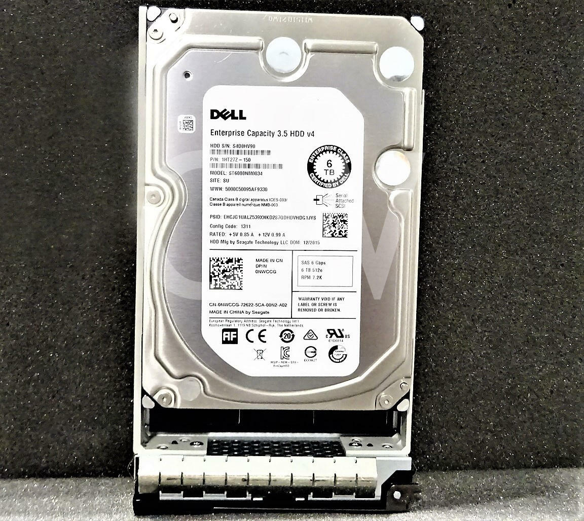 NWCCG ST6000NM0034 Dell 6TB 7.2K RPM 6Gb/s 3.5" SAS SERVER Hard Drive W/Caddy