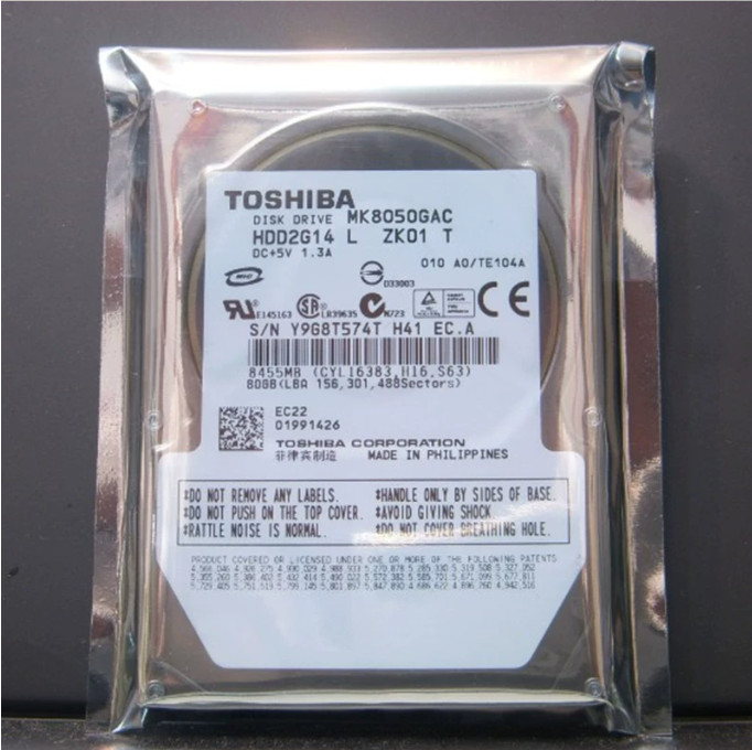 Toshiba 80GB MK8050GACY Car Navigation/Wide Temperature/Enterprise Hard Drive