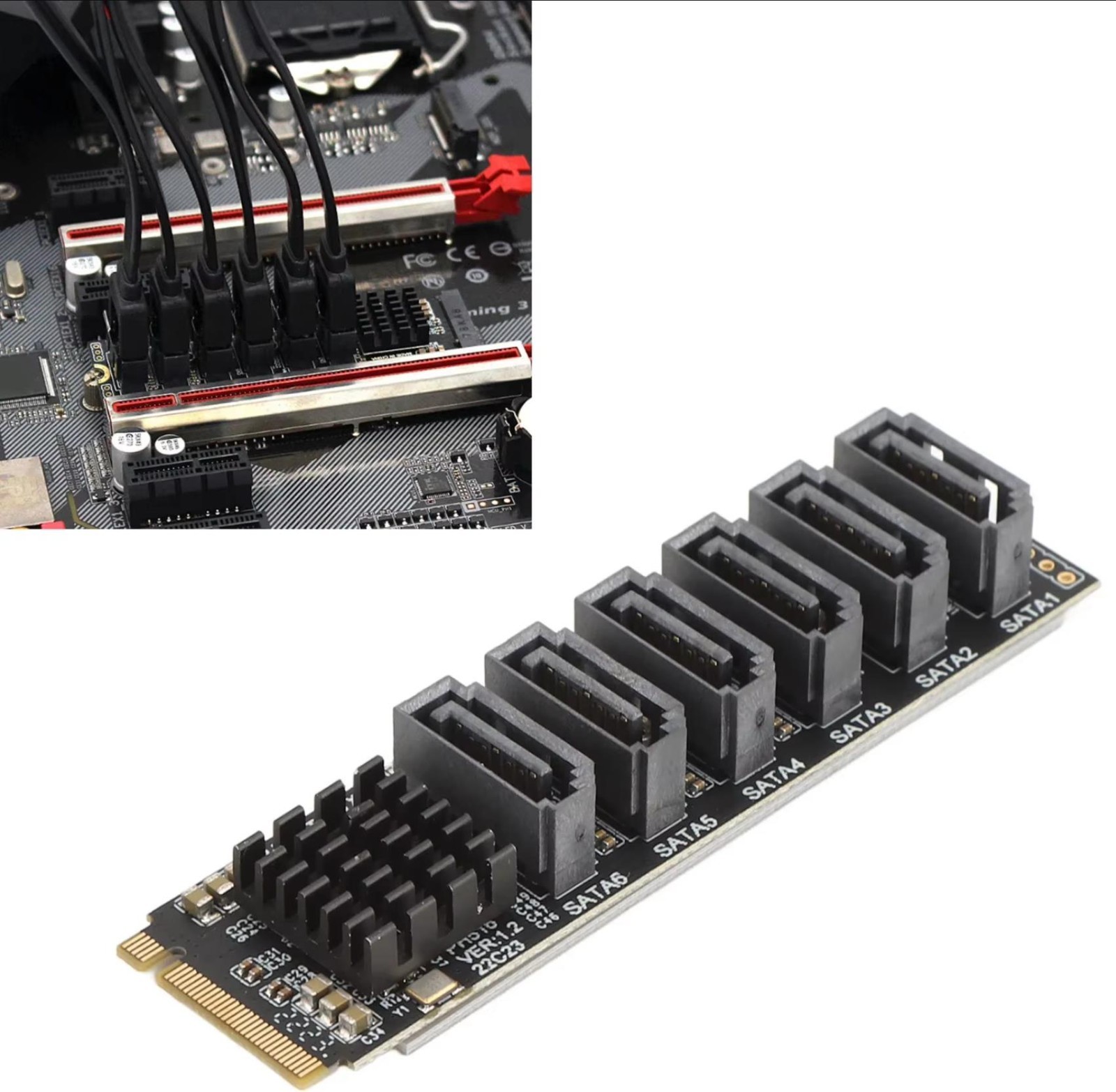 5/6ports SATA3.0 6Gbps to M.2 Expansion Adapter Card 5/6xSata3.0 7Pin data cable