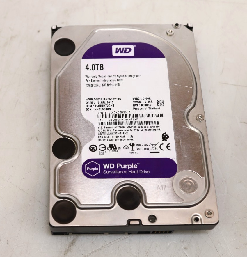 Western Digital 4TB  WD40PURX-64N96Y0 3.5" 5400 RPM SATA Hard Drive