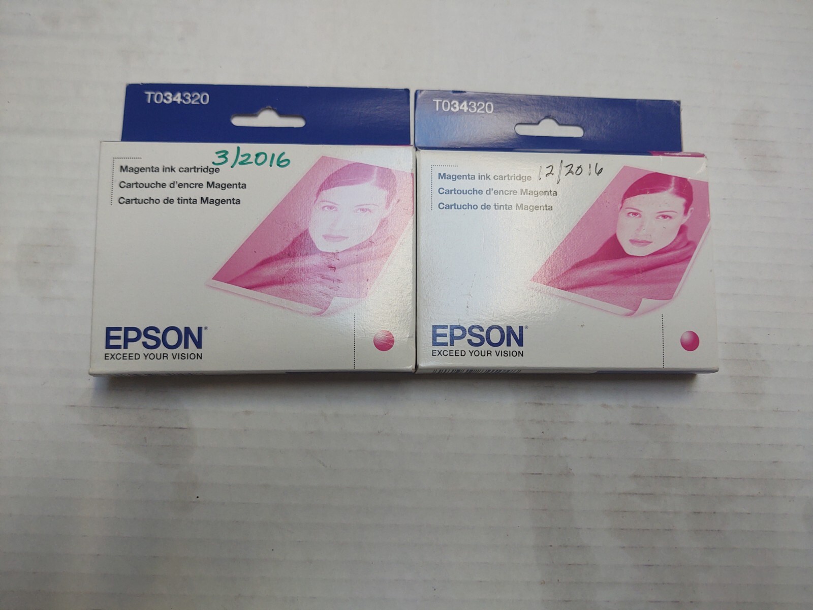 (2) Epson Stylus Photo 2200 Ink Cartridge Factory Sealed Box Expired Magenta