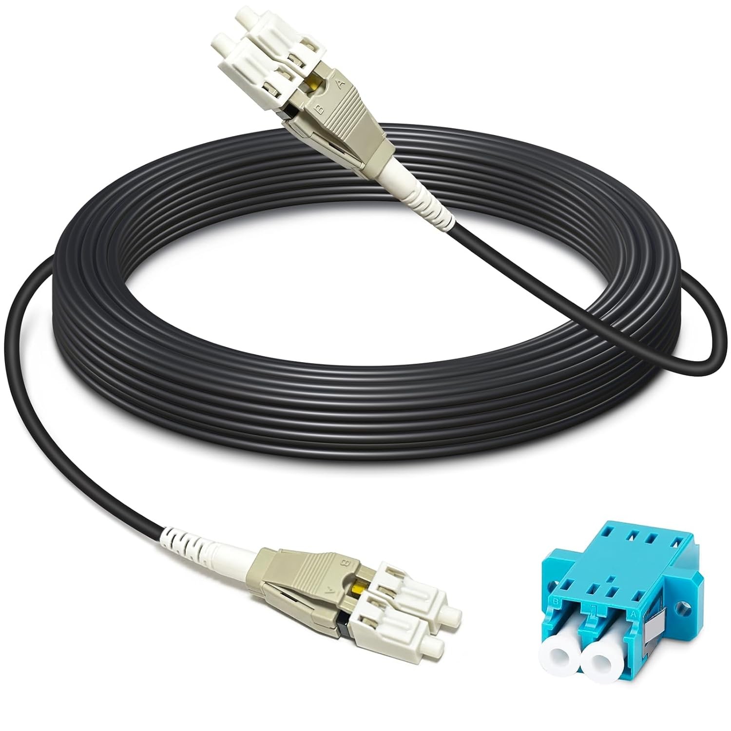 100ft 30 Meters Uniboot OM3 Fiber LC to LC Outdoor Armored Fiber Optic Cable,...