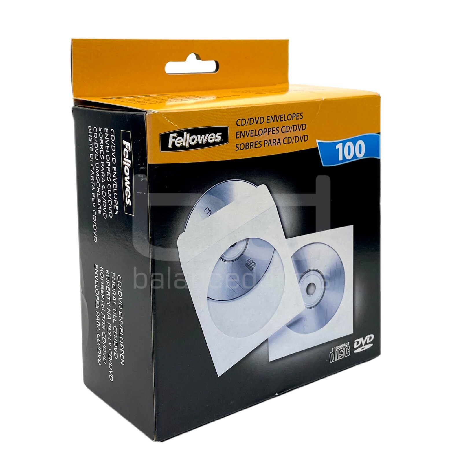 Fellowes CD/DVD envelopes 100 Pack White 