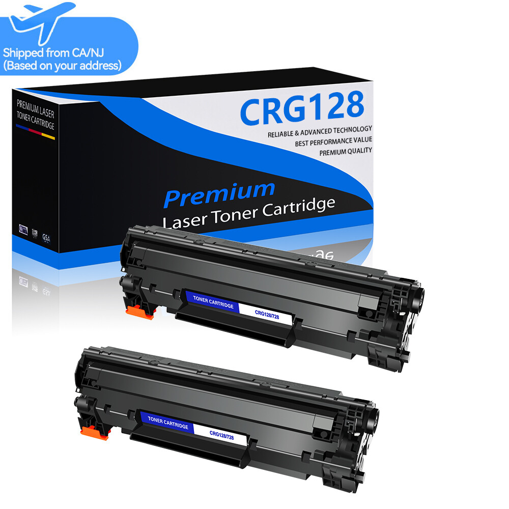 2 Pack Black CRG128 Toner Cartridge for Canon C128 Faxphone L100 L190 Printer