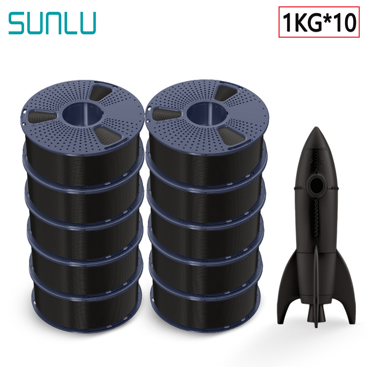 SUNLU 10x1KG PLA 3D Printer Filament 1.75mm PLA 1KG/Roll +/-0.02mm Multicolor