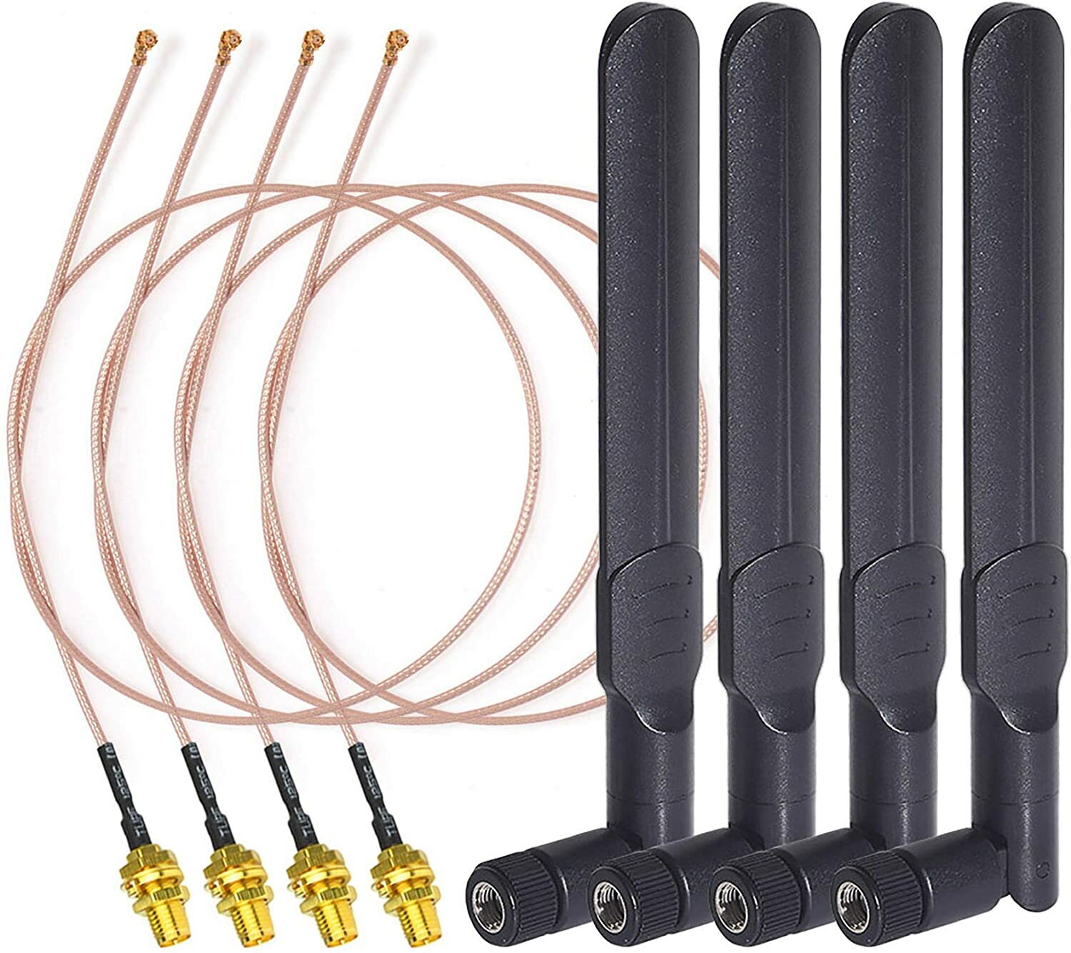 4pcs Dual Band WiFi 8dBi RP-SMA Antenna U.FL  20cm Cable for WiFi Router
