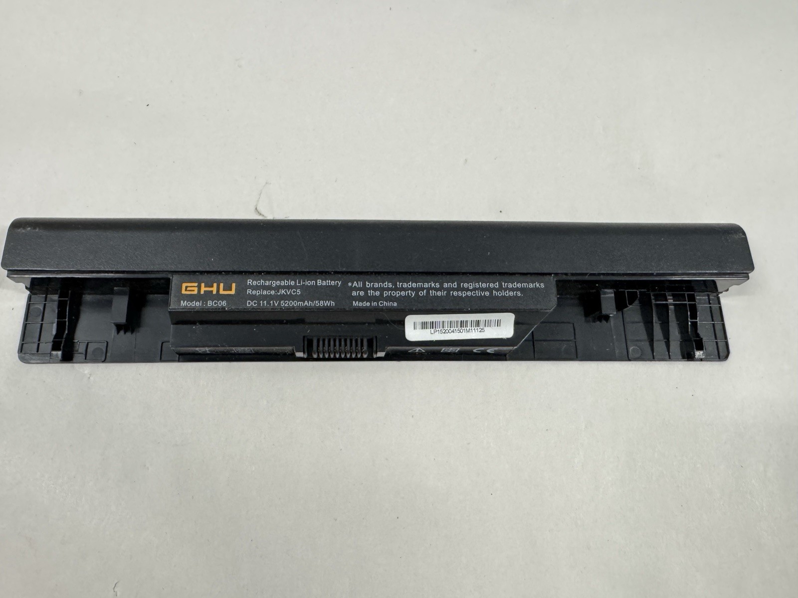 GHU BC06 Laptop Battery 11.1V 5200mAh 58Wh Replacement JKVC5 Untested