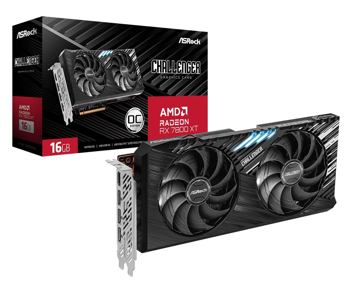 ASRock Radeon RX 7800 XT Challenger 16GB OC Graphics Card, RDNA 3