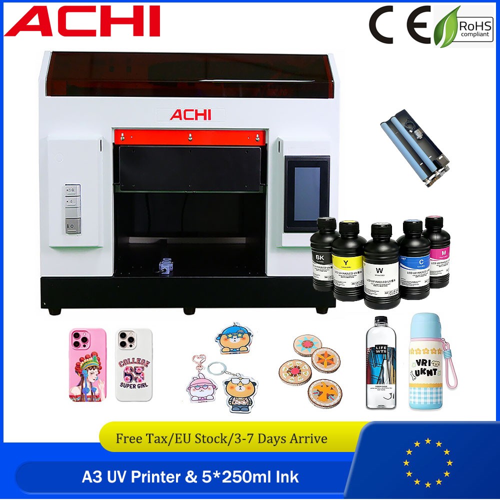 【EU】ACHI A3 UV Flatbed Printer 1390 Head High Precision & Efficient Printing