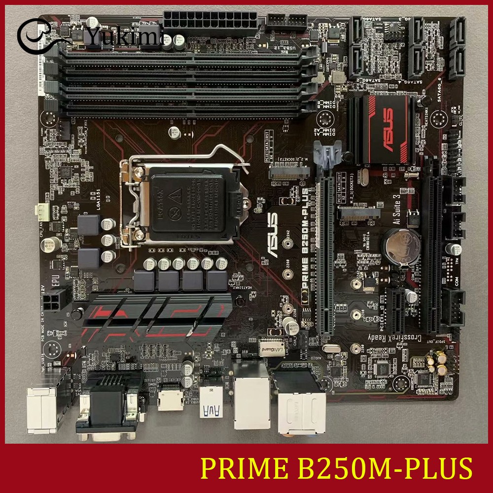 FOR ASUS PRIME B250M-PLUS LGA 1151 HDMI DVI VGA 64GB Micro ATX Ｍotherboard Test