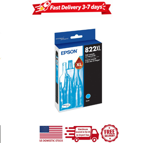 2 pack epson 822xl, cyan high-capacity ink cartridges