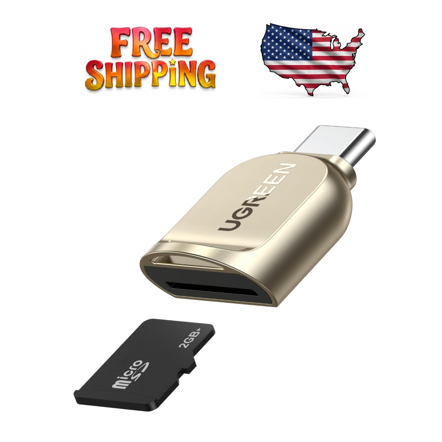 Zinc Alloy USB C to Micro SD Card Adapter - Compact, Durable, Keychain Included