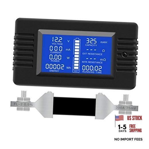 DC 0-200V 0-300A Battery Monitor Meter with DC 300A Battery Meter（300A Shunt）