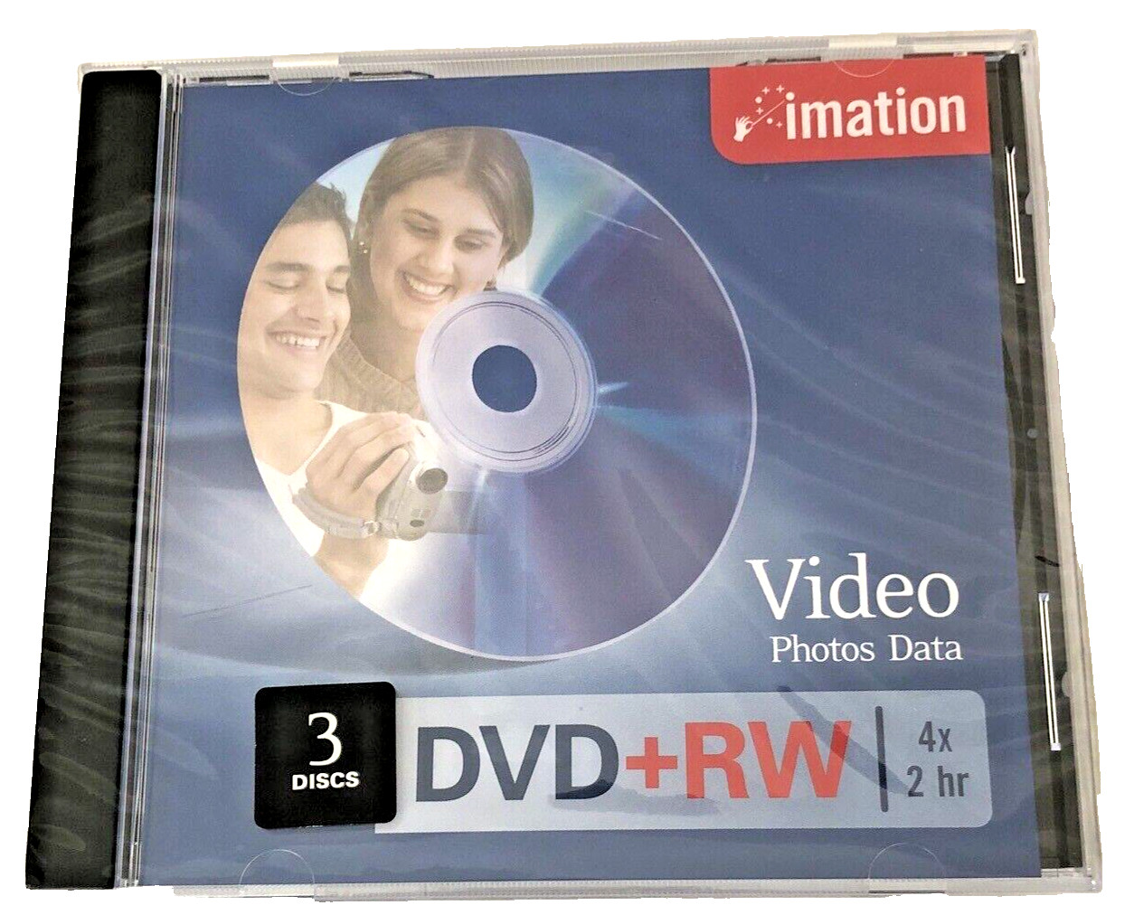 Imation DVD+RW 4x Speed 2 Hour Video Capacity Photos Data 3 Pack New and Sealed
