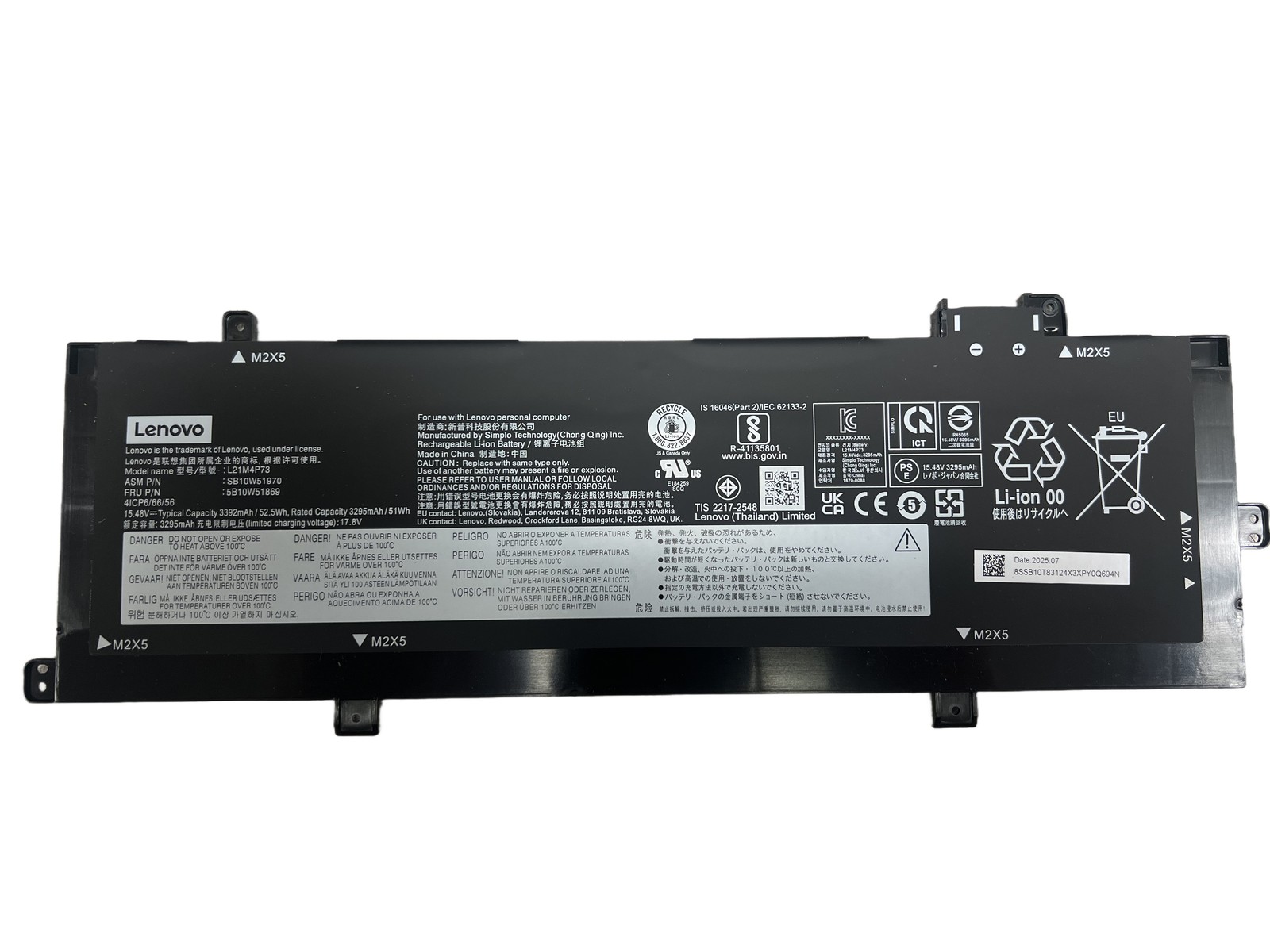 Genuine L21M4P74 Battery For ThinkPad P16s T16 1st Gen 2022 L21M4P73 L21D4P73