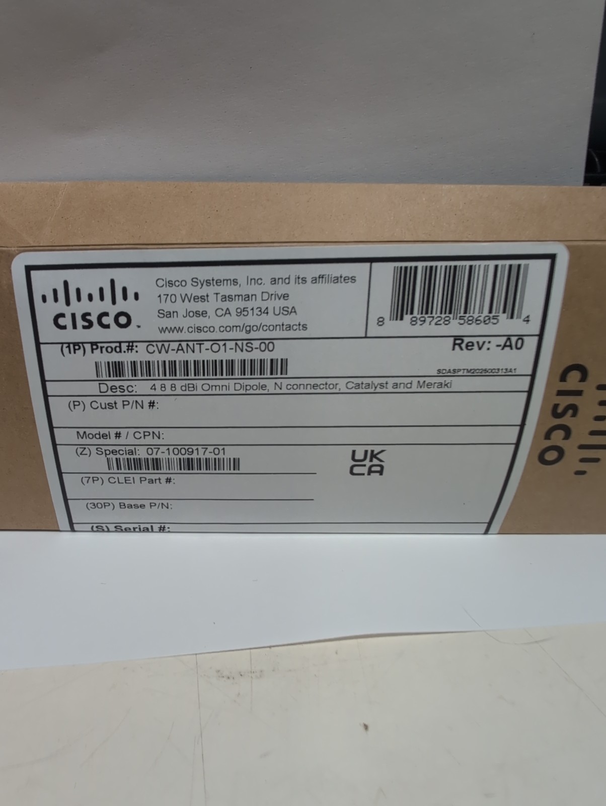 *NEW* Cisco Genuine CW-ANT-01-NS-00 Tri-Band Omni-Directional Antenna L@@K