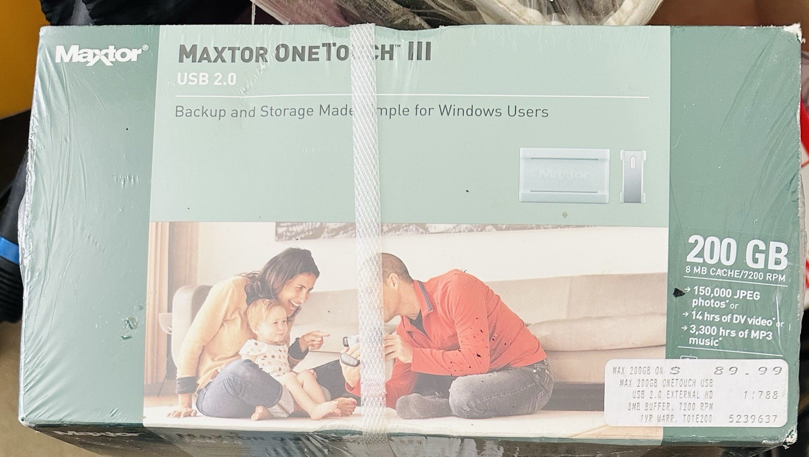 New Maxtor One Touch III T01E200 200GB USB 2.0 External HDD Hard Drive - Sealed