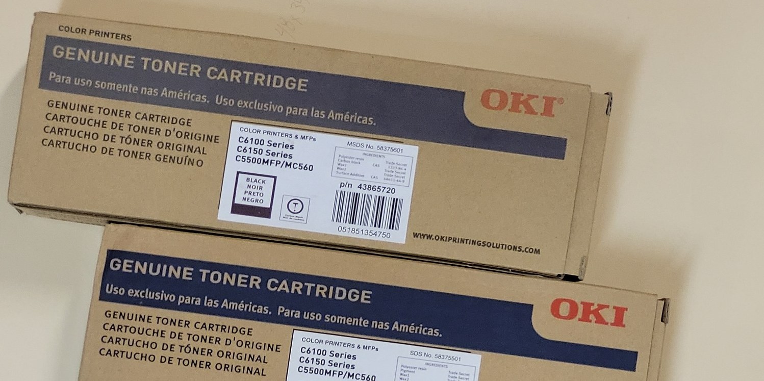 Genuine Oki C6100 C6150 MC560 C5550MFP  43865720 Black toner cartridge