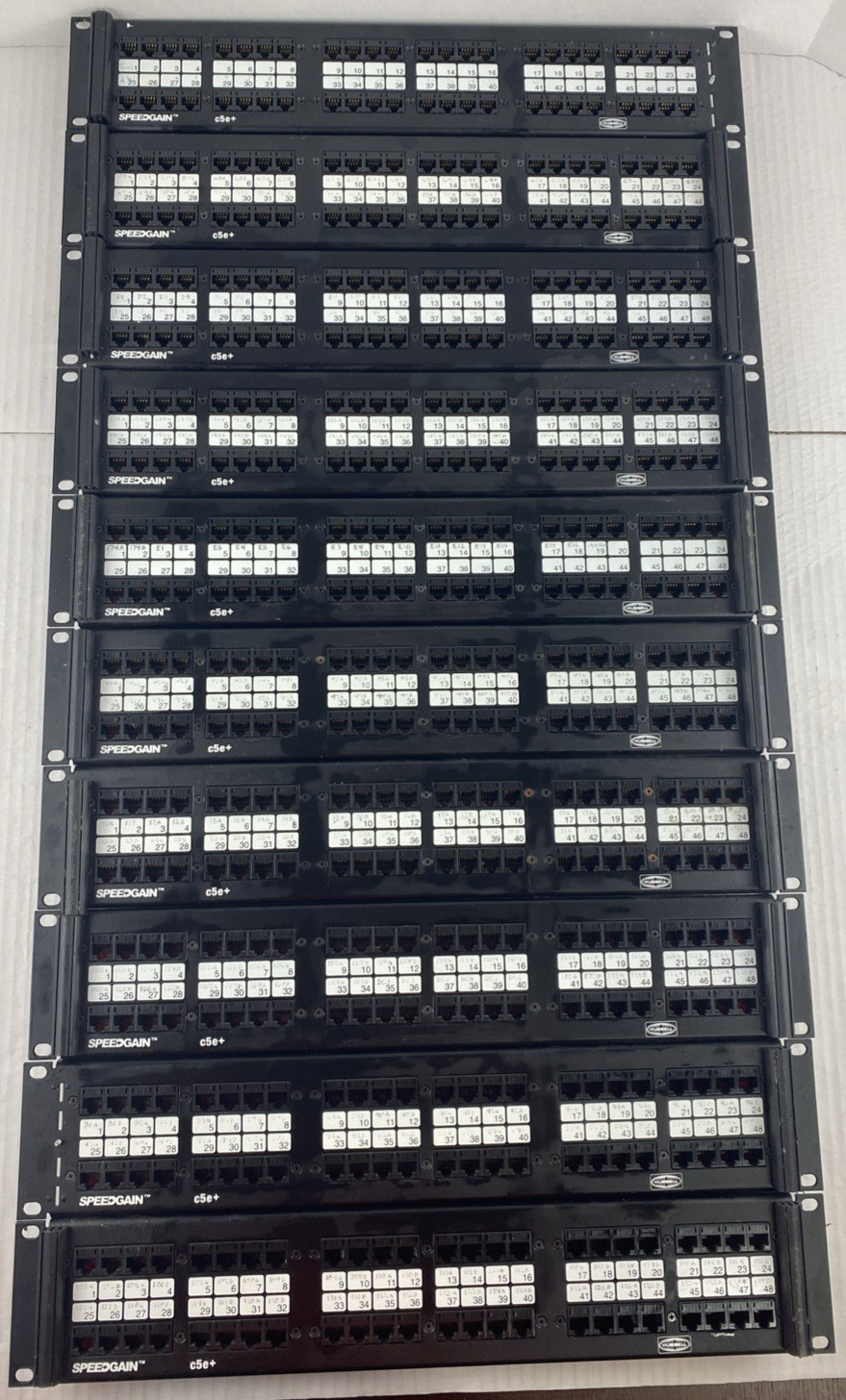 Lot of 10 Hubbell P5E48U 2U 48-Port SpeedGain Universal Patch Panel