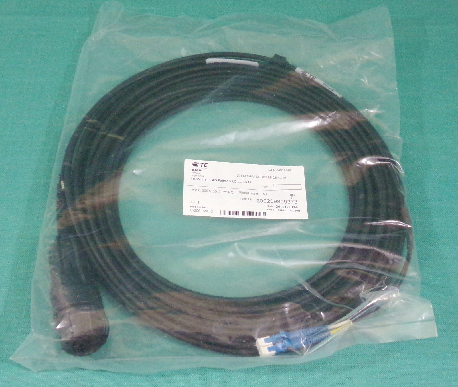 TE Connectivity AMP FOSM 4.8 Lead FullAXS LC-LC 15 M Part Number 0-2061650-2
