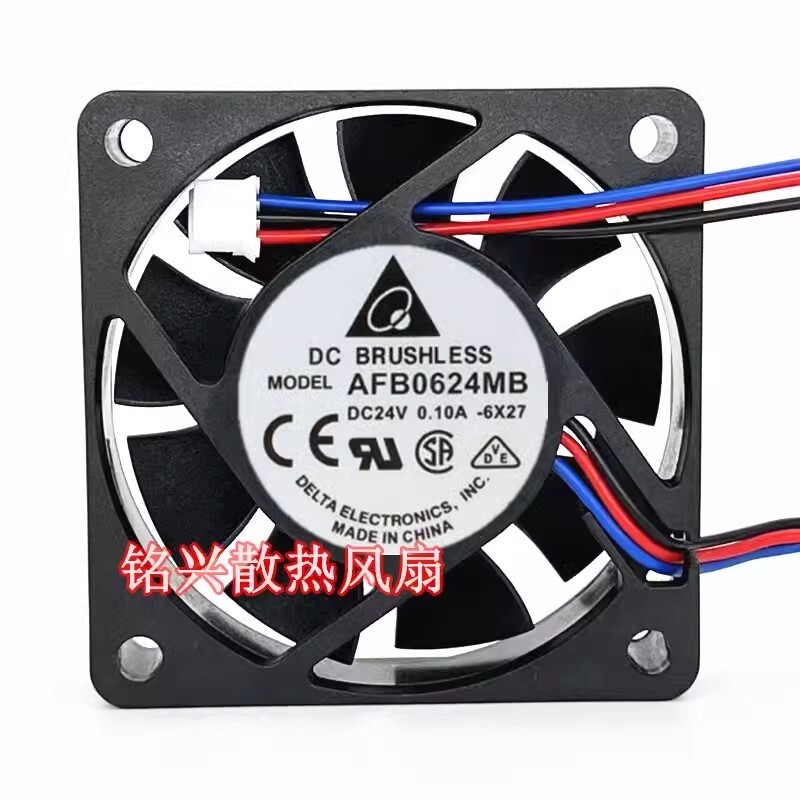 Delta AFB0624MB 6015 DC24V 0.10A 3-Wire Mute Cooling Fan