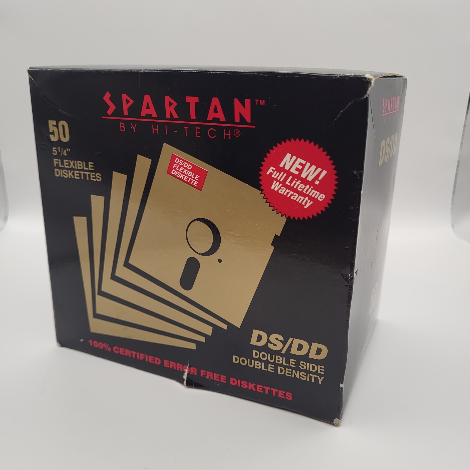 VTG Box of 50 Spartan Hi-Tech 5.25" Floppy Disks DS/DD 48 TPI Blank w/ Sleeves