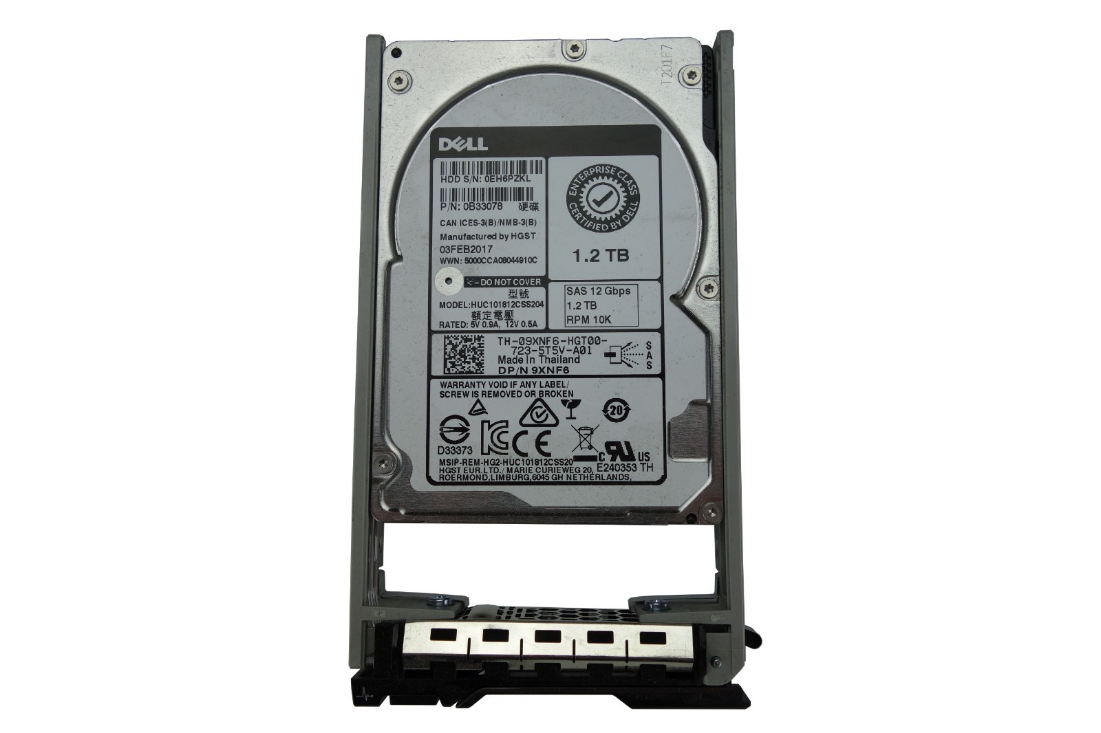 Dell Enterprise 1.2TB 10K SAS 12Gb/s 2.5" Hard Drive 9XNF6