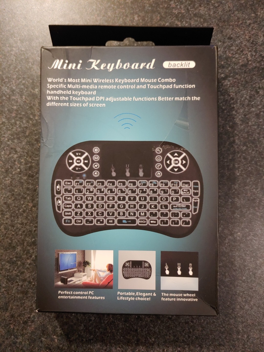 Mini Wireless Keyboard Mouse Combo For PC Smart TV Tablets & More - New