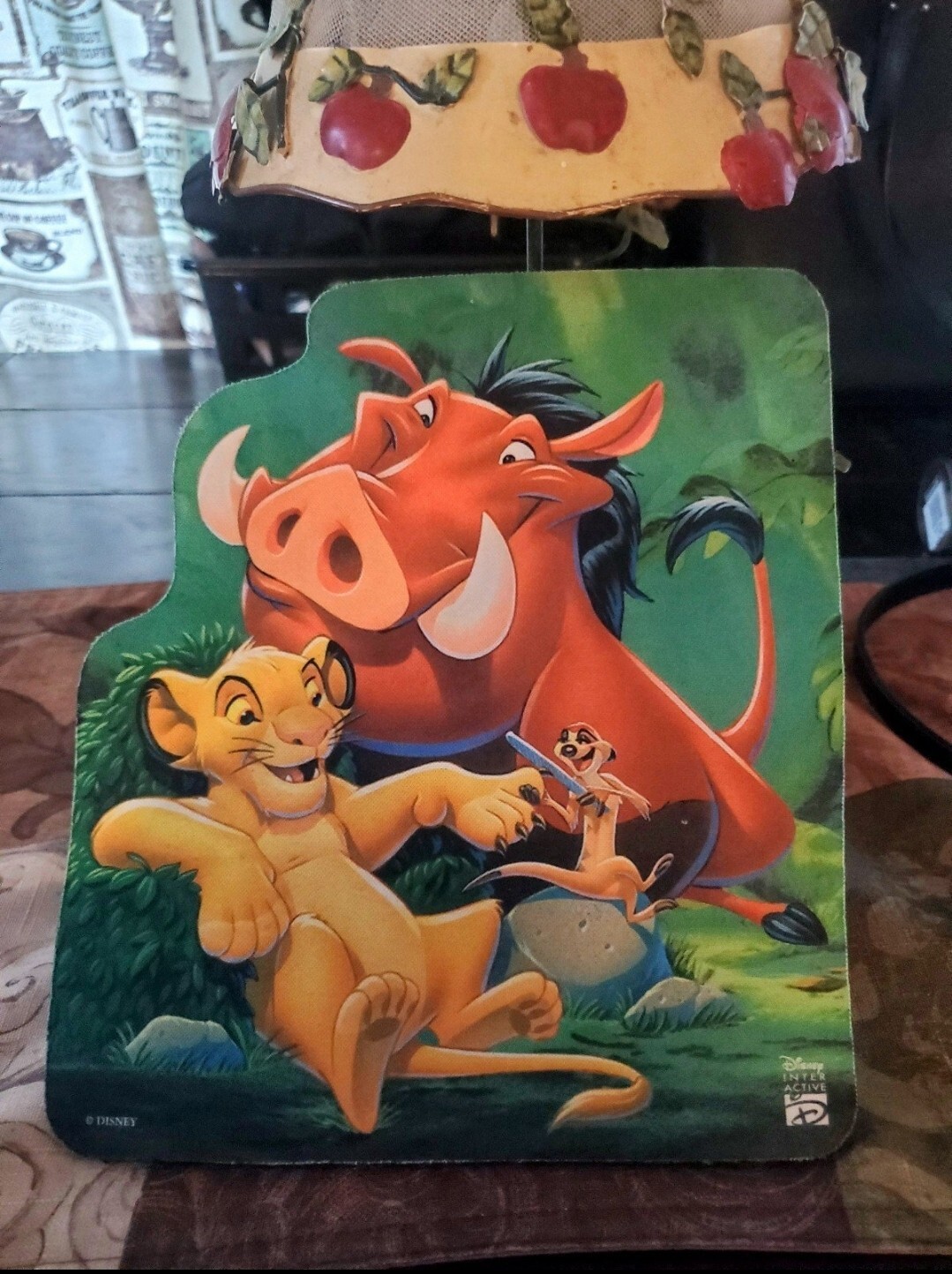 Vintage Disney Interactive Mouse Pad The Lion King Simba and Pumbaa Timon RARE