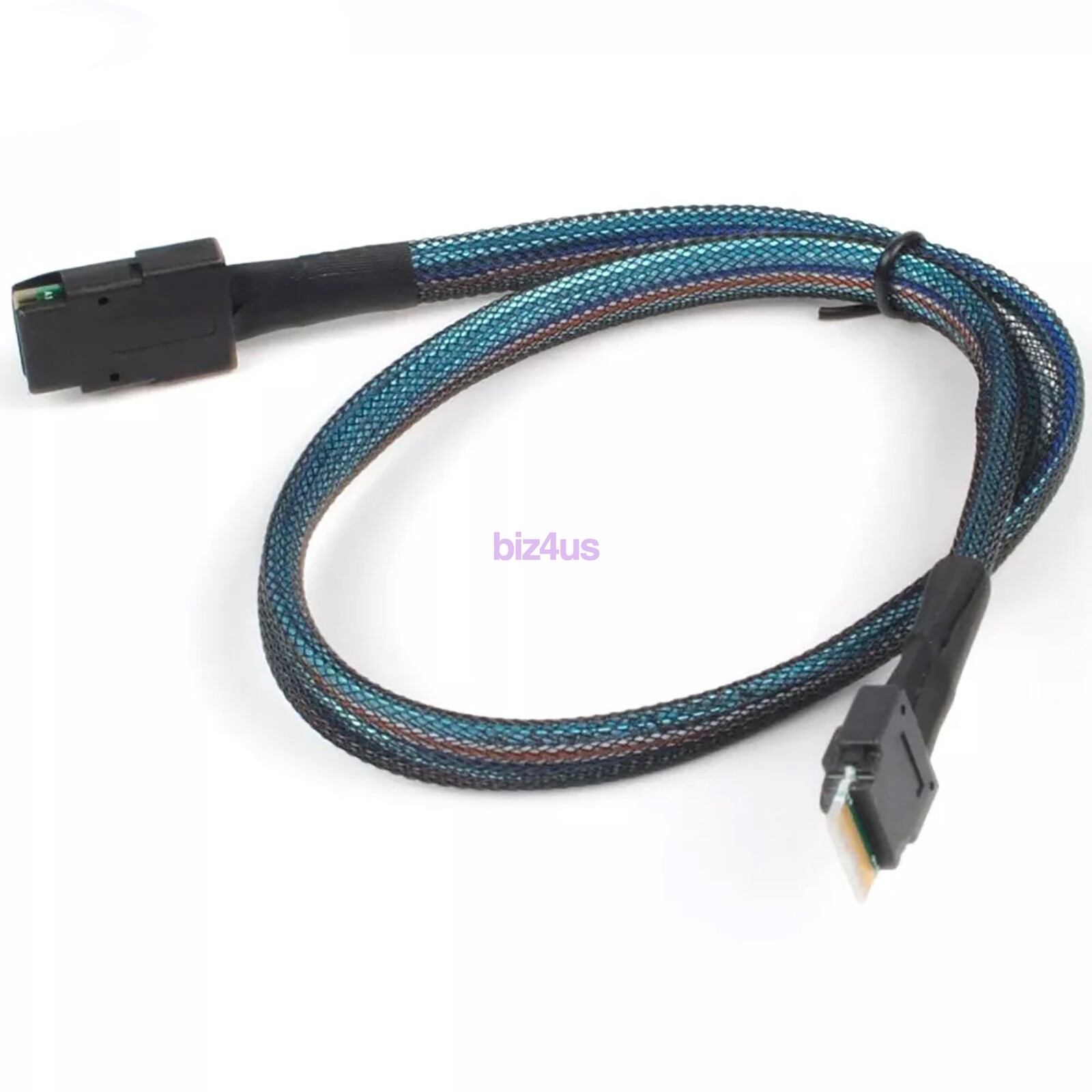 Slim Line SAS 4.0 SFF-8654 4i 38P Host to Mini SAS 4i SFF-8087 36P Cable 0.5m