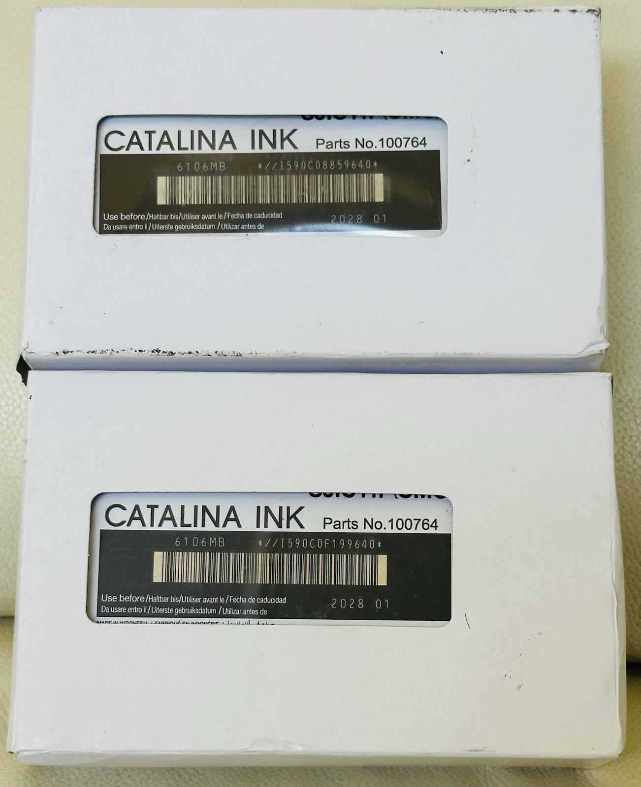 2X OEM Epson Catalina SJIC11P(CMC) 100764 Tri-Color Ink Cartridges - Exp 01-2028