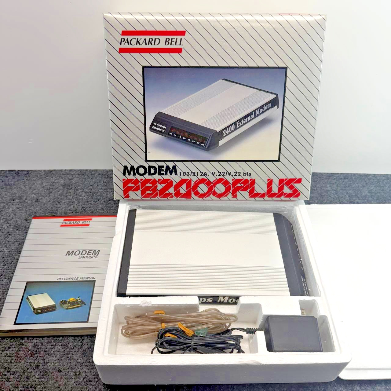 Packard Bell PB2400PLUS 2400 BPS External Serial Modem RS232 Vintage In Box