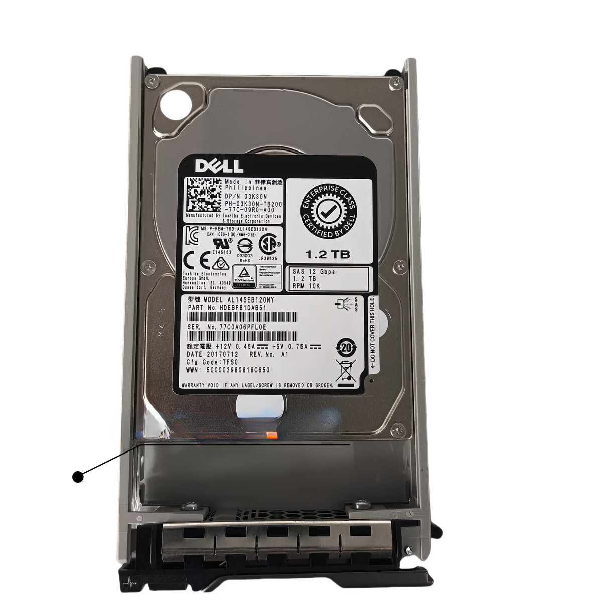Compatibe Dell 3K30N 1.2TB 10K SAS 12Gbps HDD 03K30N AL14SEB120NY HDD