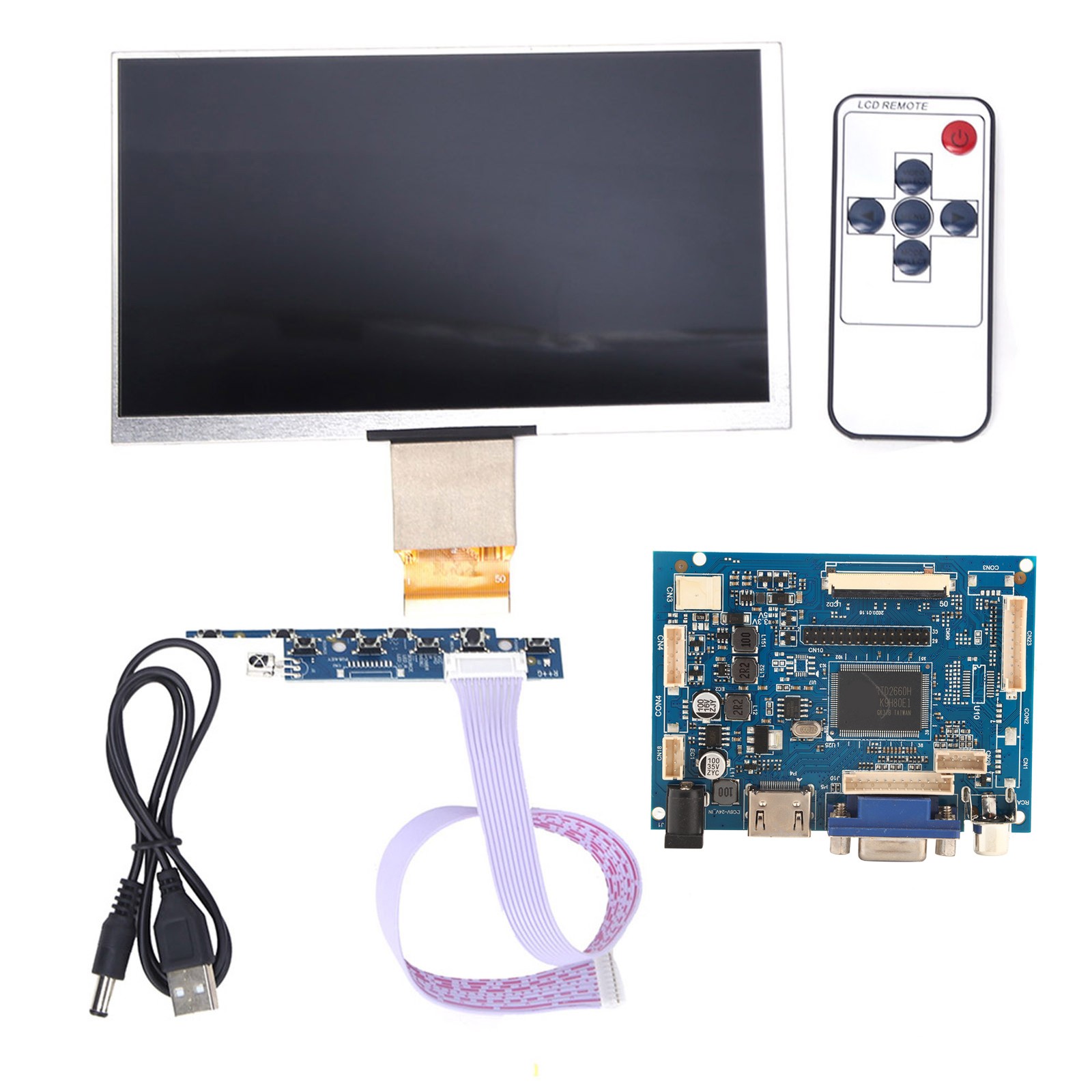 7 Inch LCD TFT Display 1024*600 VGA Monitor Screen Kit For 3/2