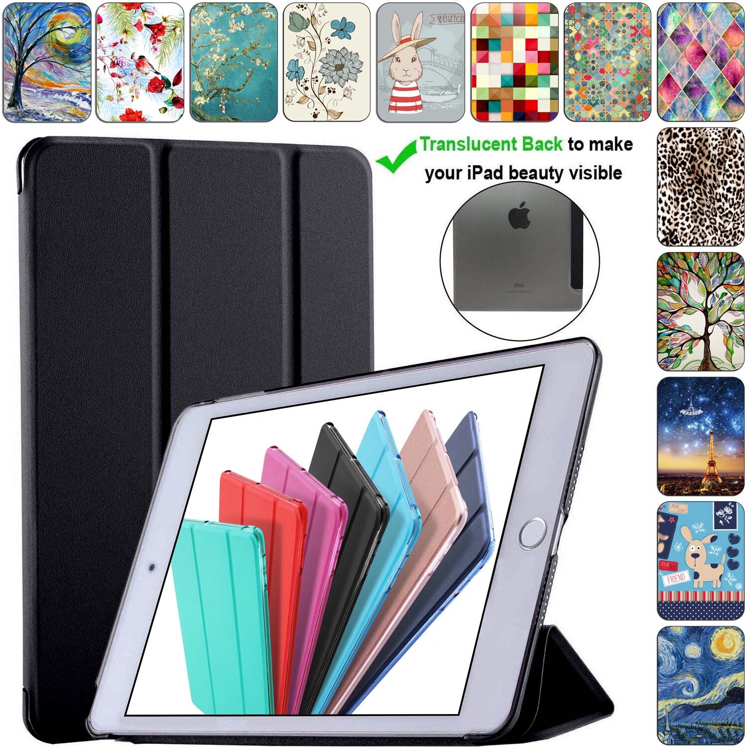 iPad Pro 12.9 11 Mini 5th 4th 3rd 2nd 1st 10.5 9.7 10.2 10.9 Hard Case Black