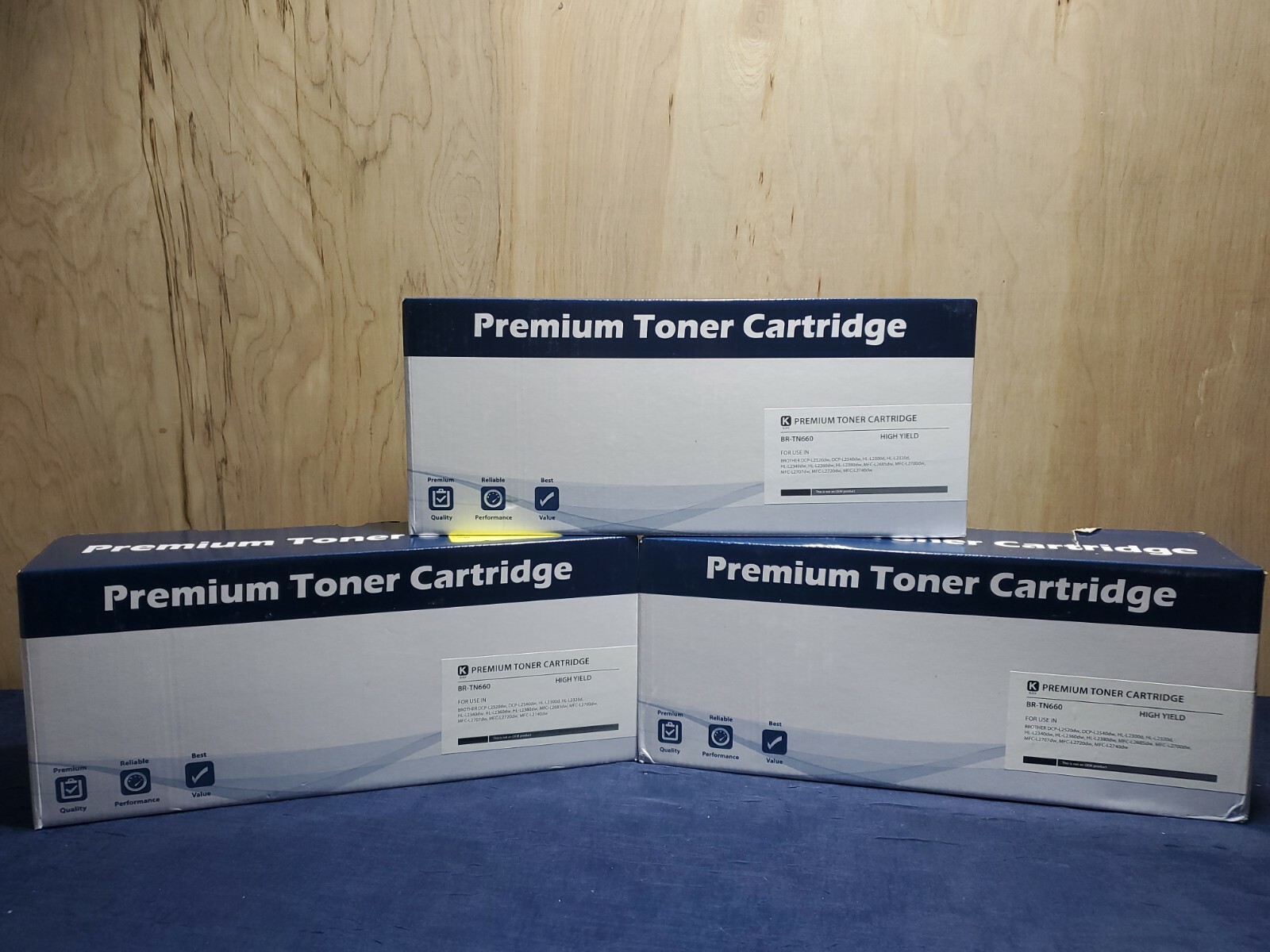 Lot of 3, Premium Toner Cartridge BR-TN660 -High Yield, Black -Read Desc