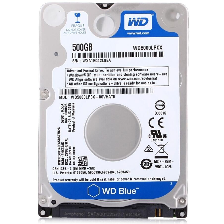 Western Digital 500GB WD5000LPCX 5400RPM SATA 2.5" Internal HDD Hard Disk Drive