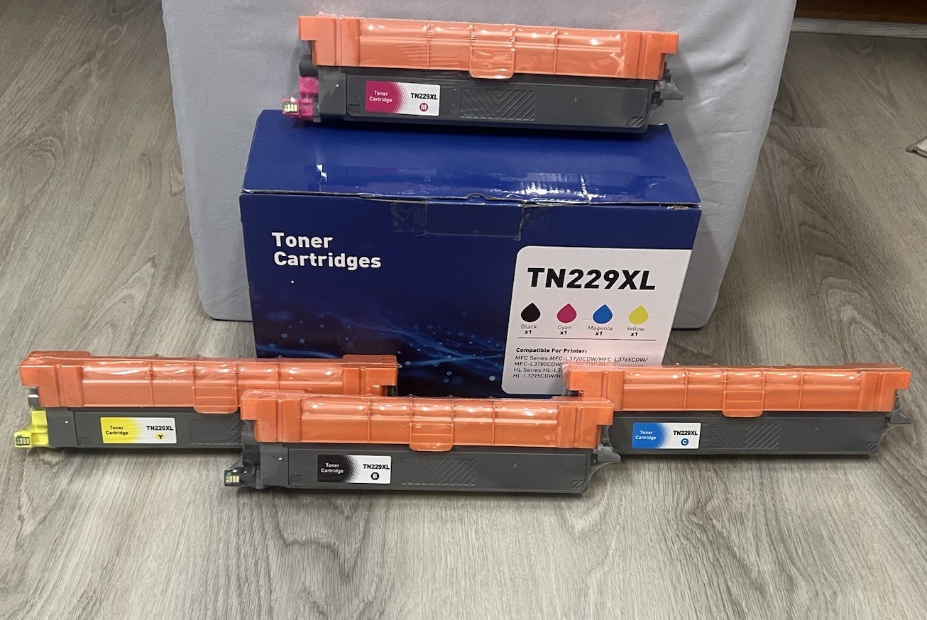 TONER CARTRIDGES, TN229XL 4-PACK 4 Color STANDARD YIELD New In Box Never Opened
