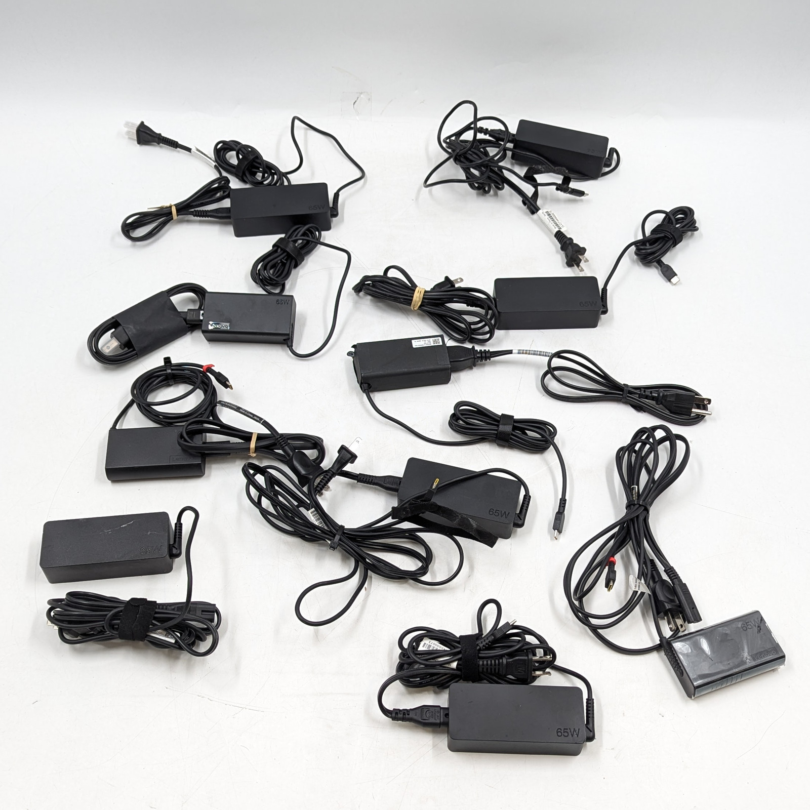 Lenovo OEM 65W AC Adapter Laptop Charger w/ USB-C Connectors | Lot of 10