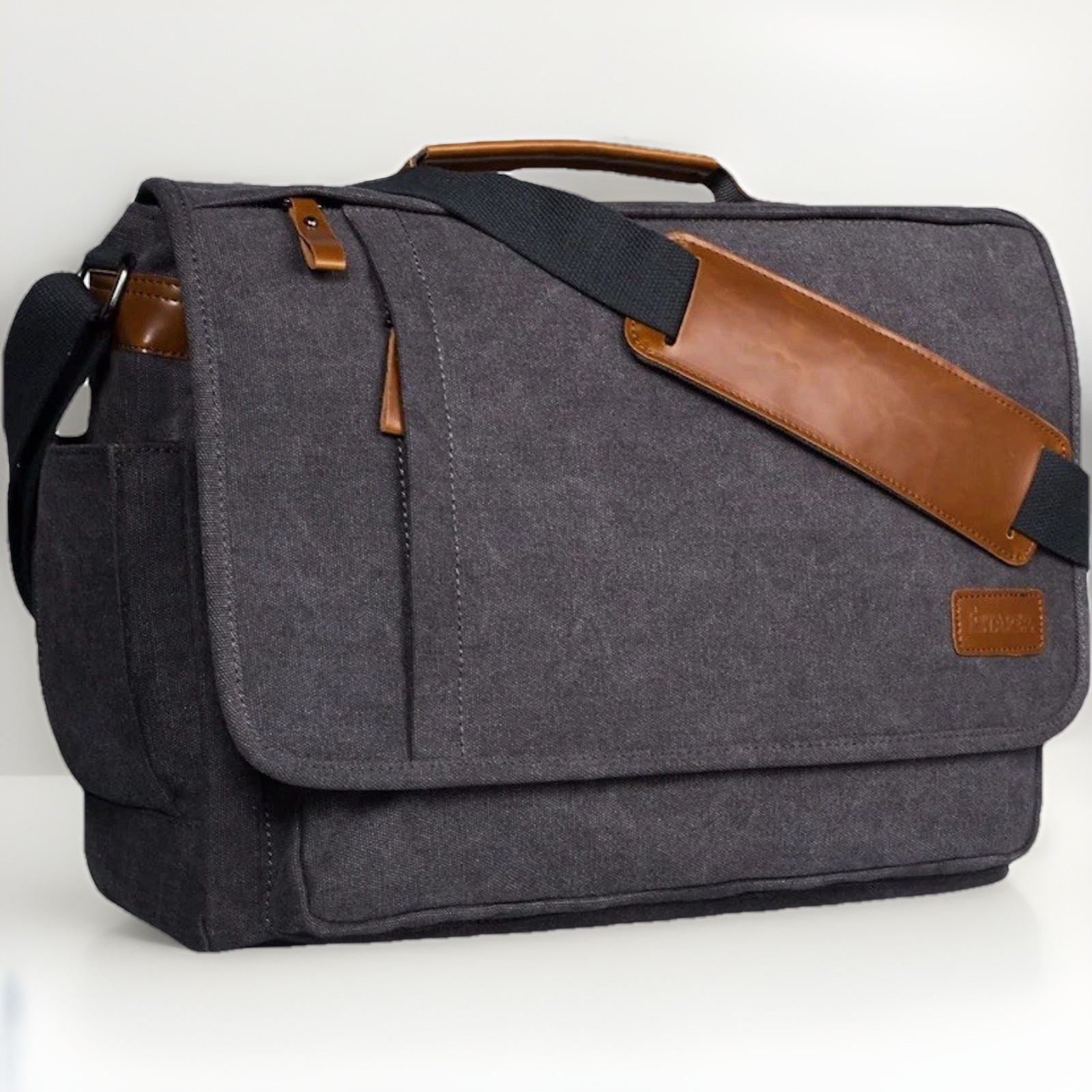 New Estarer Canvas Laptop Messenger Bag, 17-17.3” Laptop Bag Water-resistance