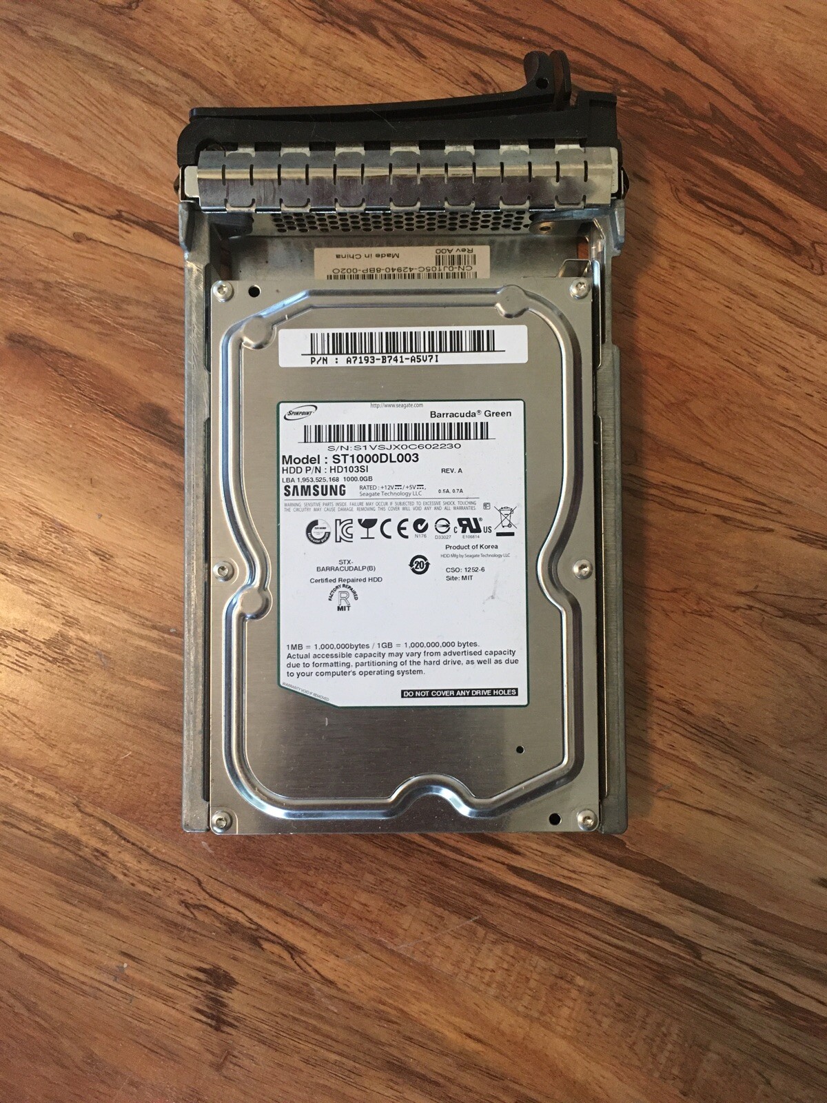 ST1000DL003, HD103SI, FW 1AG01118, Samsung 1TB SATA 3.5 Hard Drive