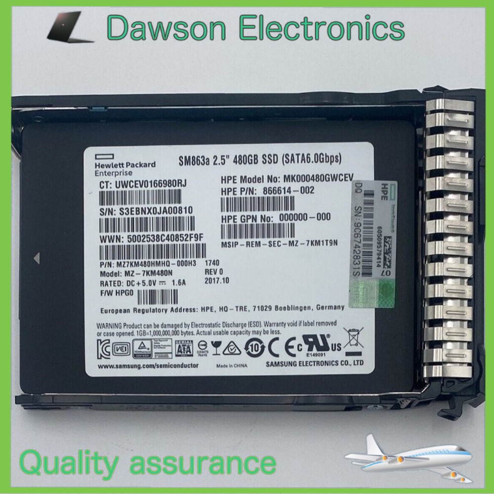 P18432-B21 P18477-001 HPE SATA 480GB 6G 2.5" SFF SSD Gen10 Solid State Drive