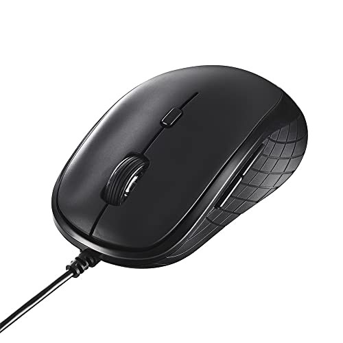 Buffalo USB Wired Mouse 5 Buttons DPI Switching Blue LED Black BSMBU315BK