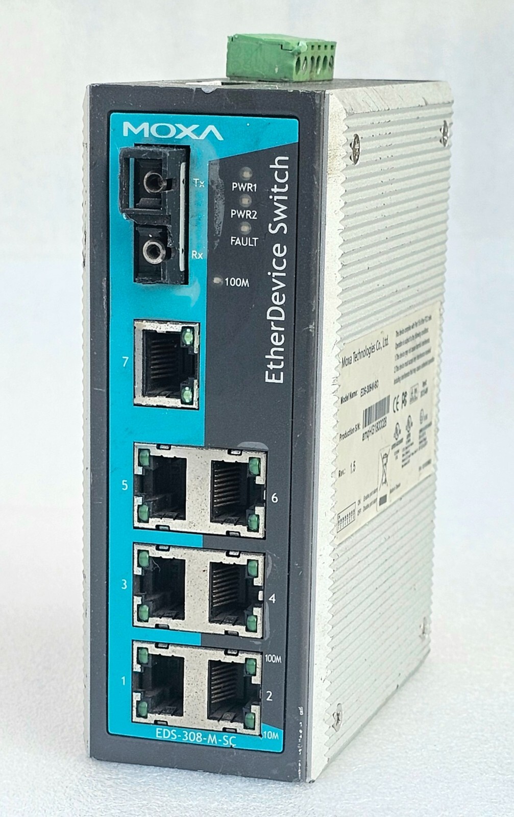 MOXA EDS-308-M-SC  UNMANAGED ETHERNET DEVICE SWITCH 12010030803 REV 1.5