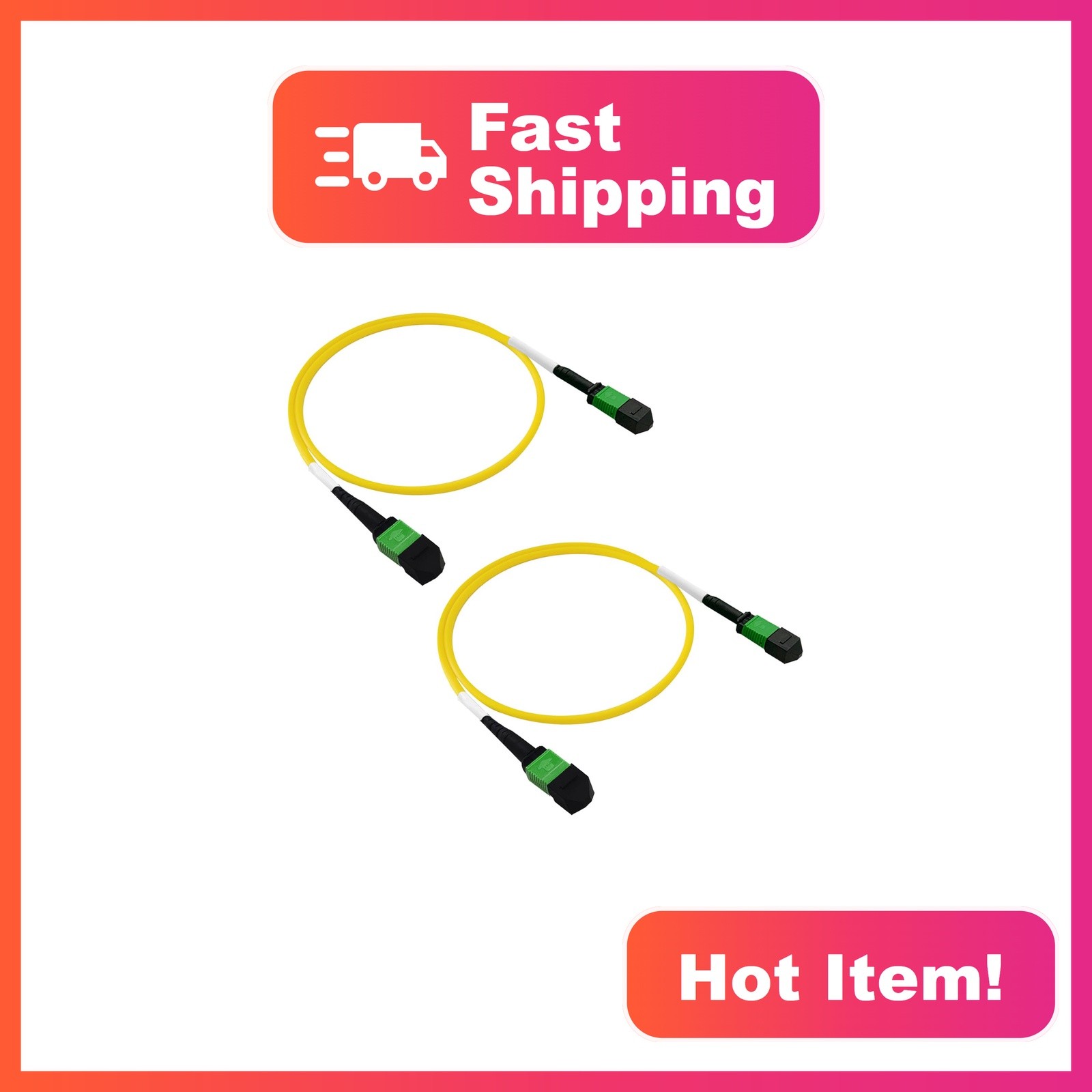 GwliUni 2x 1.64ft MPO SM Fiber Patch Cable 12 Core