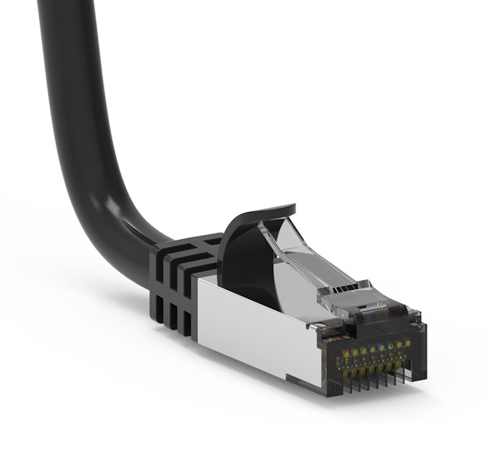 35ft Cat8 Shielded S/FTP Ethernet Patch Cable, RJ45 Booted, Black, 40Gbps