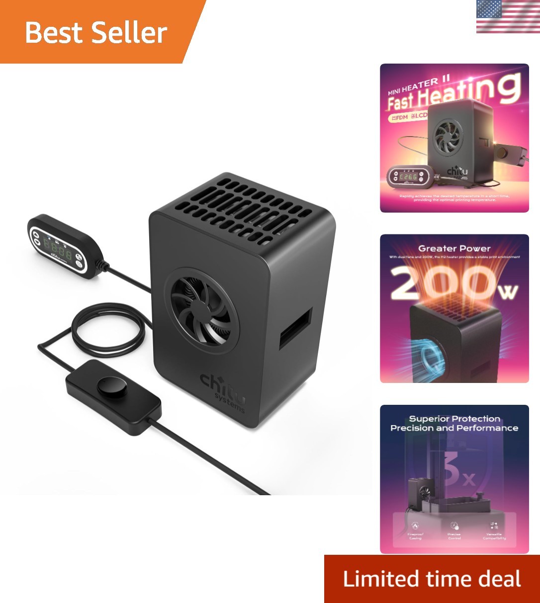 3D Printer Mini Heater-Resin & FDM 3D Printer Chamber Heater
