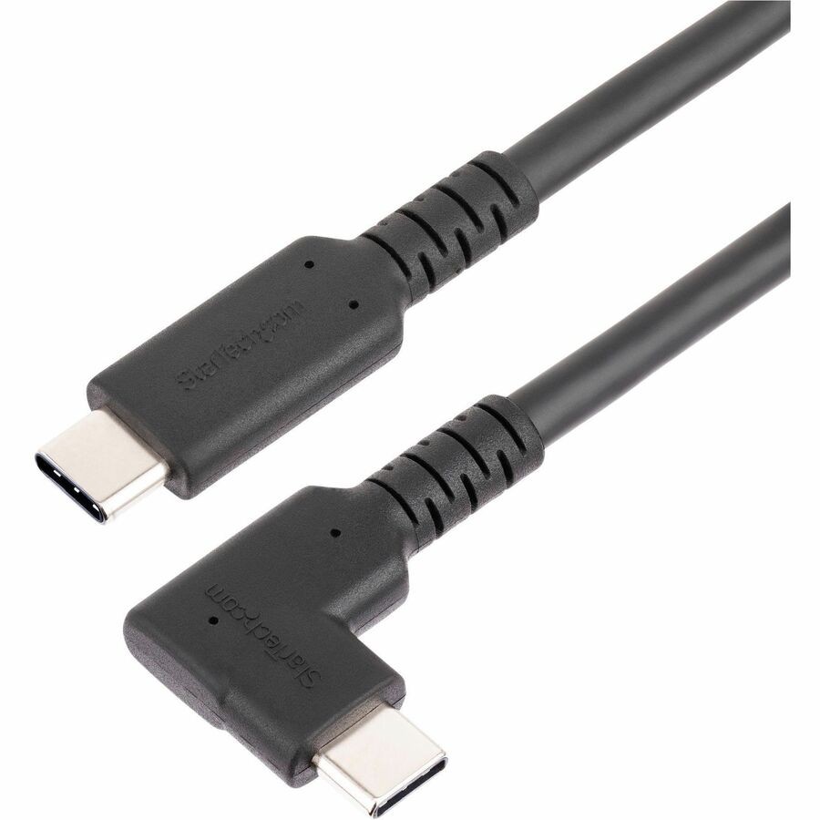 StarTech 1.6ft Rugged Right Angle USB-C Cable 100W PD RUSB31CC50CMBR