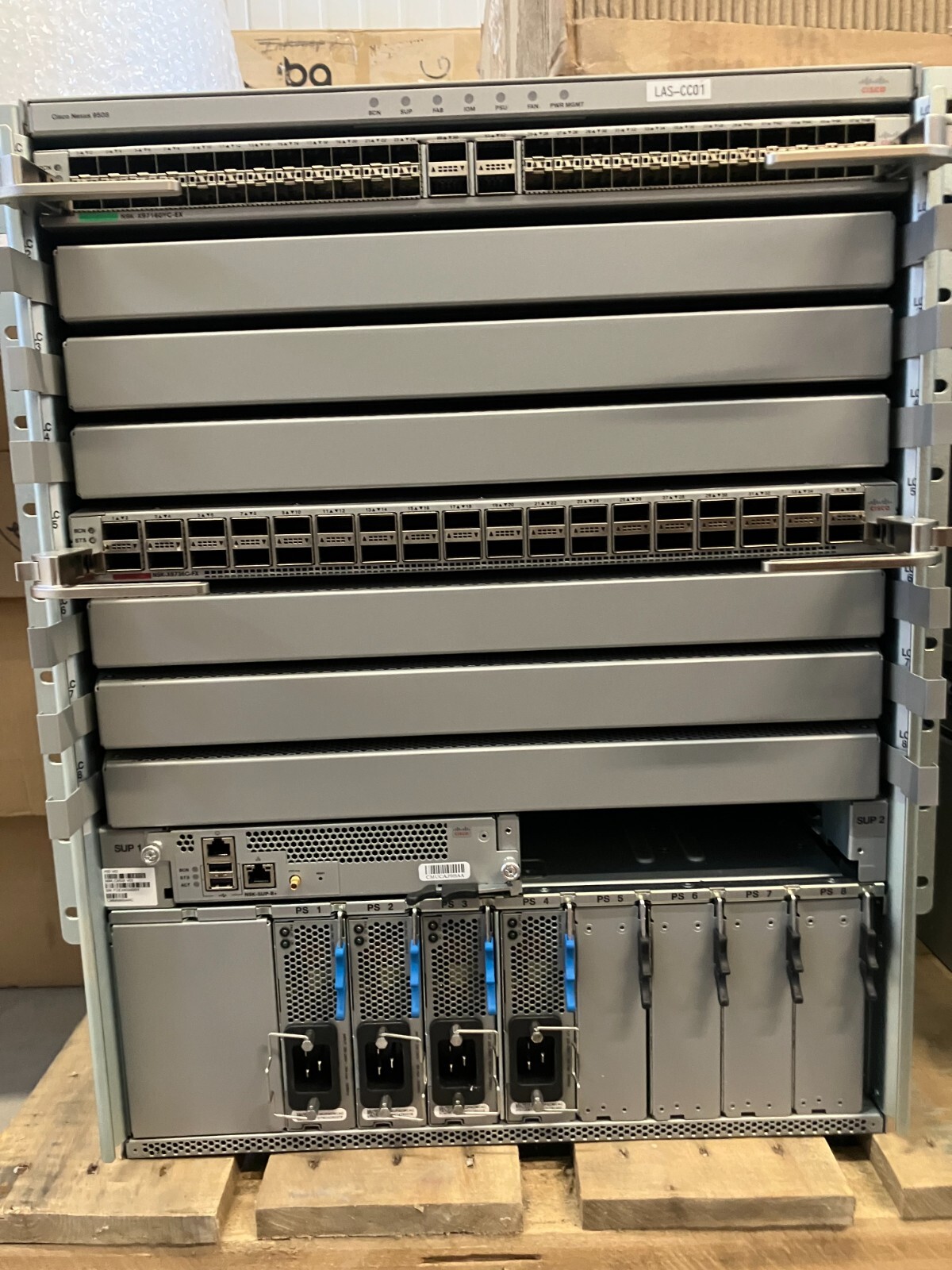 Cisco N9K-C9508 Nexus Switch 4x 9508-FM-E N9K-X97160YC-EX N9K-X9732C-EX SUP-B+