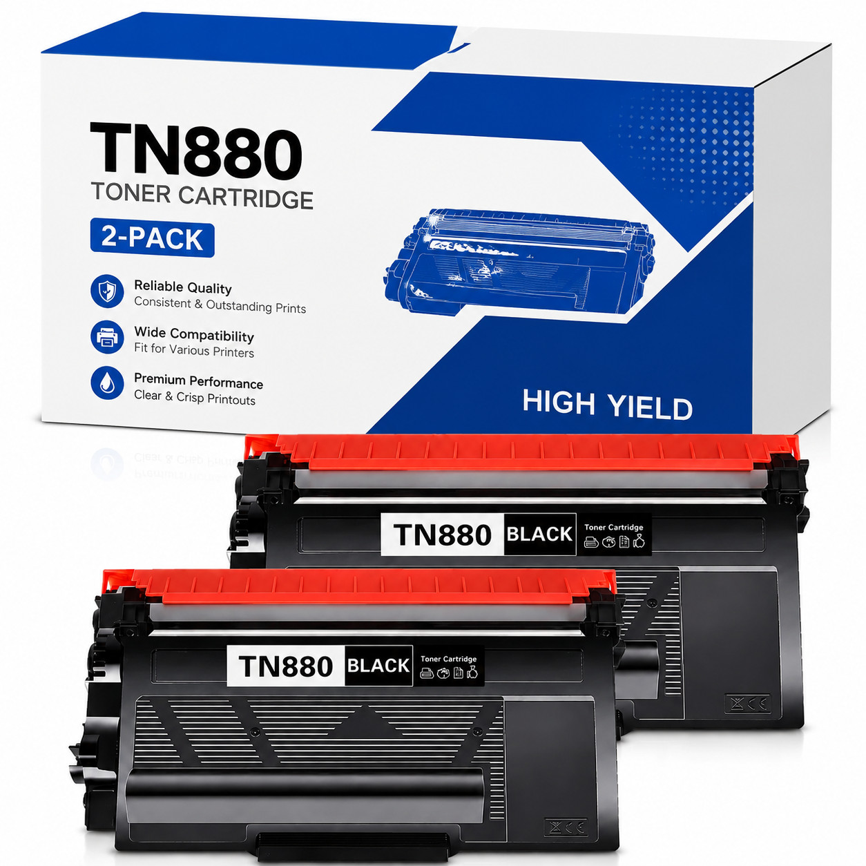 TN880 2PK 2BK High Capacity Toner HL-L6200DW HL-L6250DW HL-L6300DW HL-L6400DW 